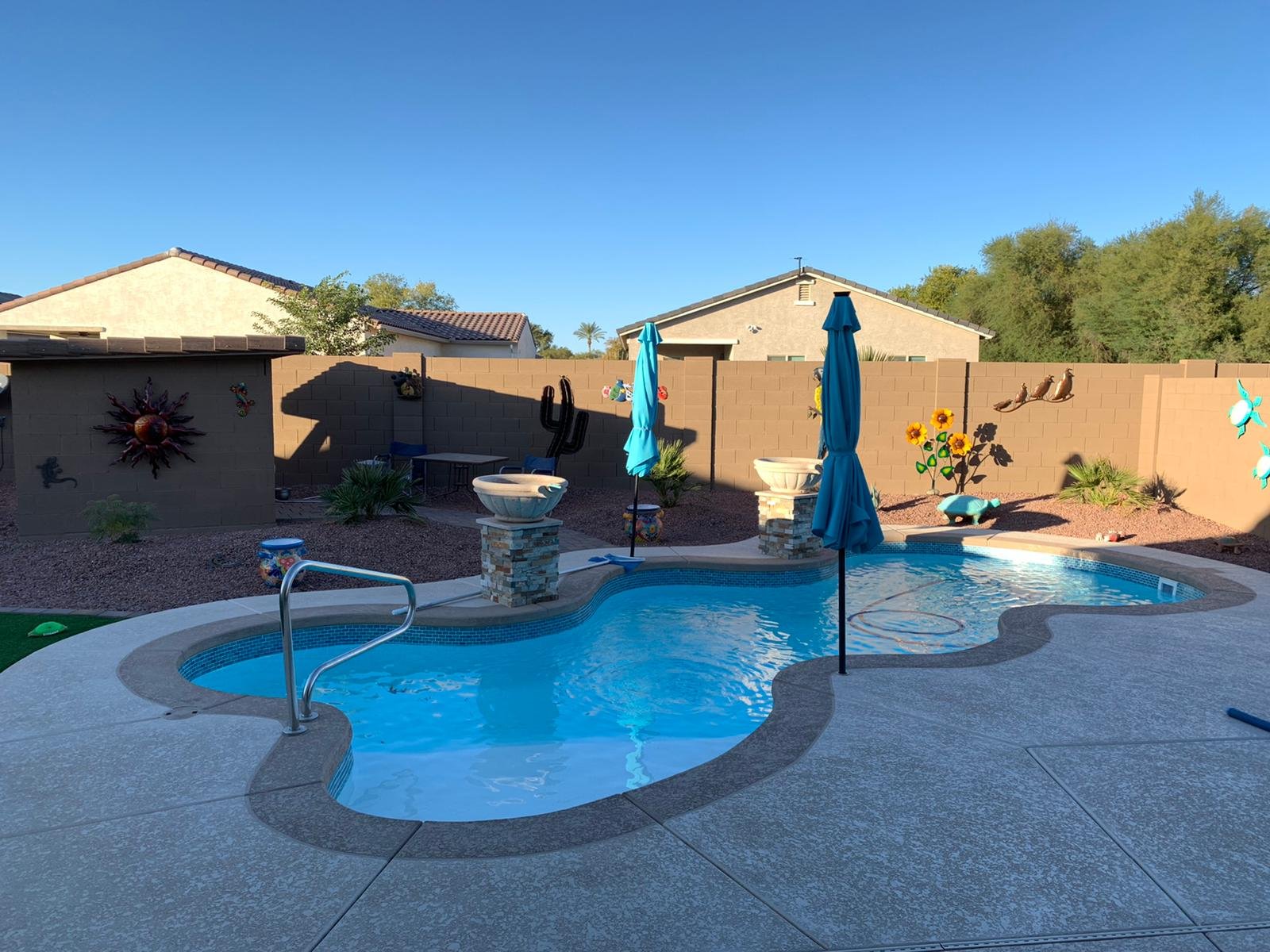 White fiberglass pool