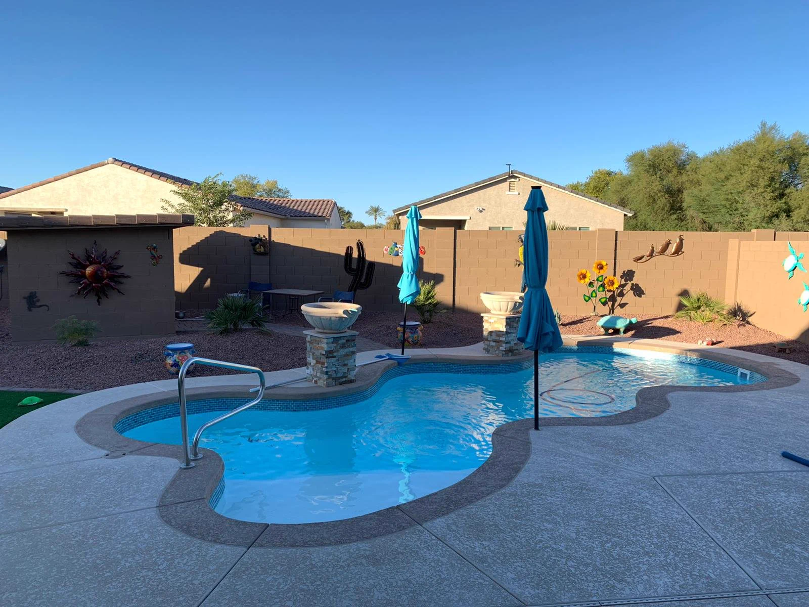 White fiberglass pool