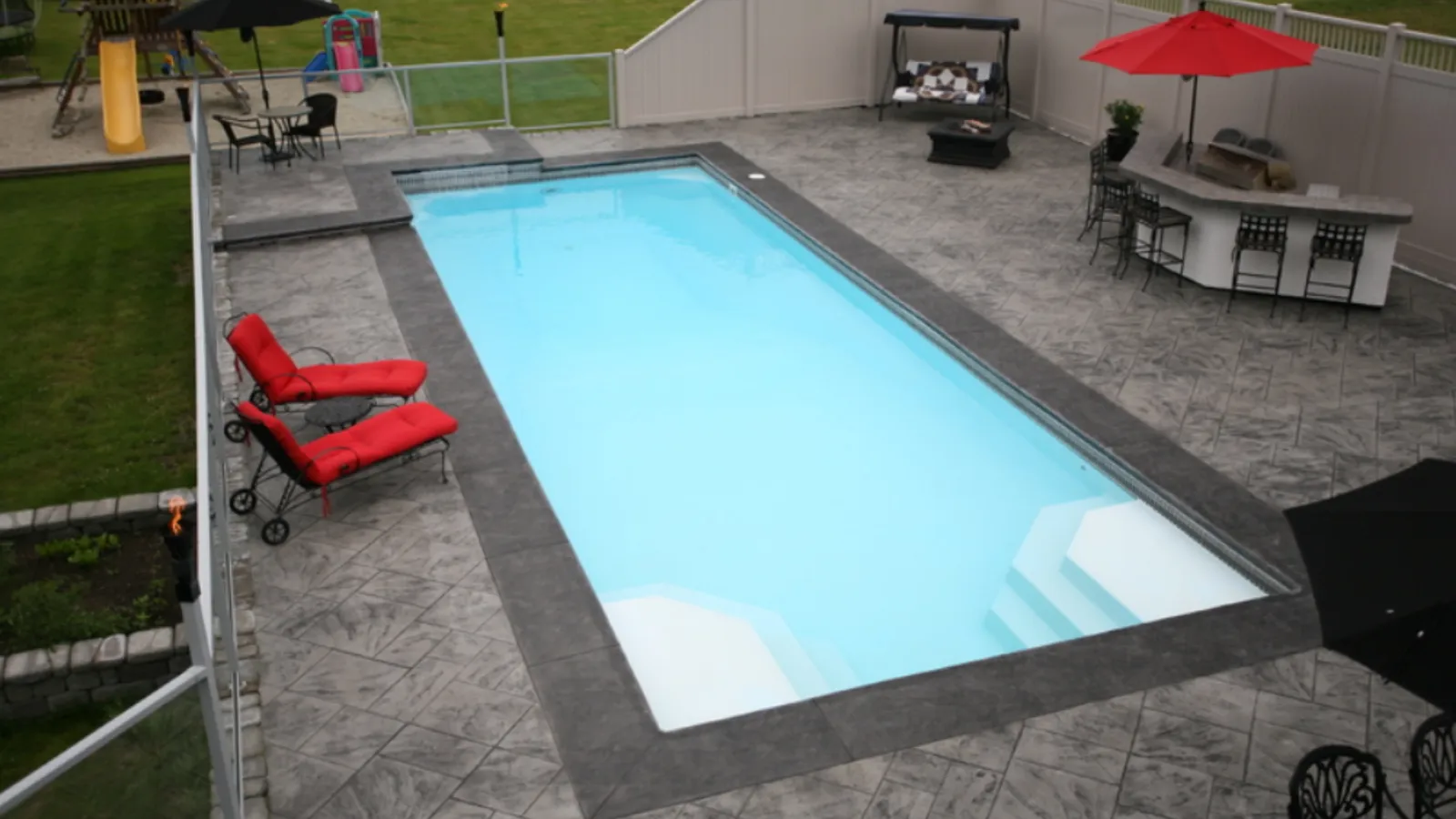 Fiberglass pool installation in Etna, Ohio