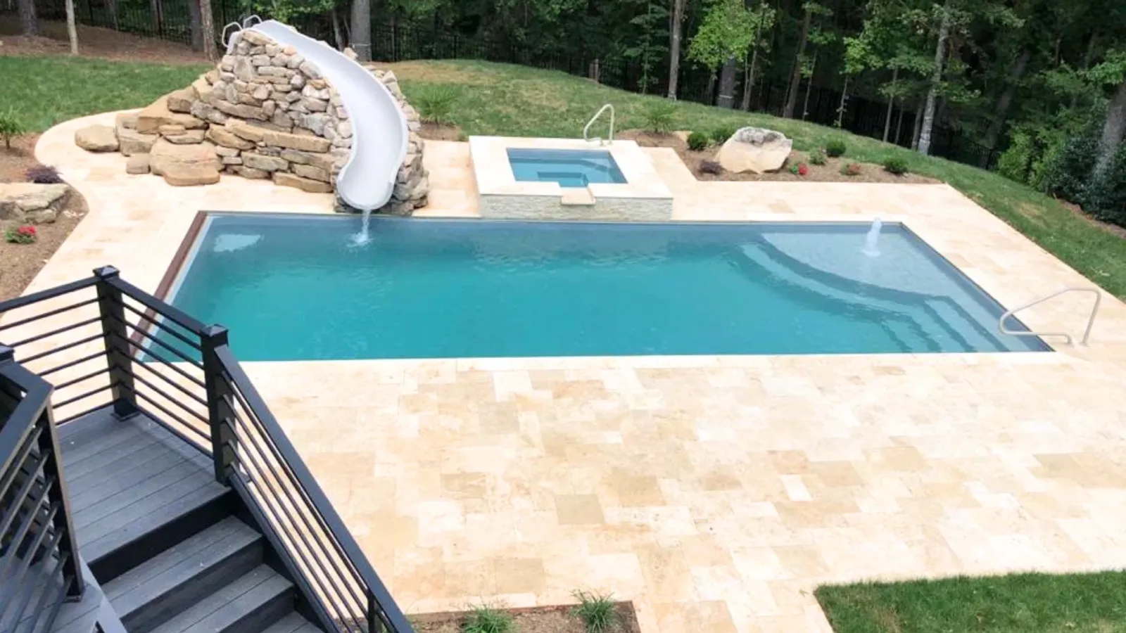 Fiberglass pool installation in New Albany, Ohio