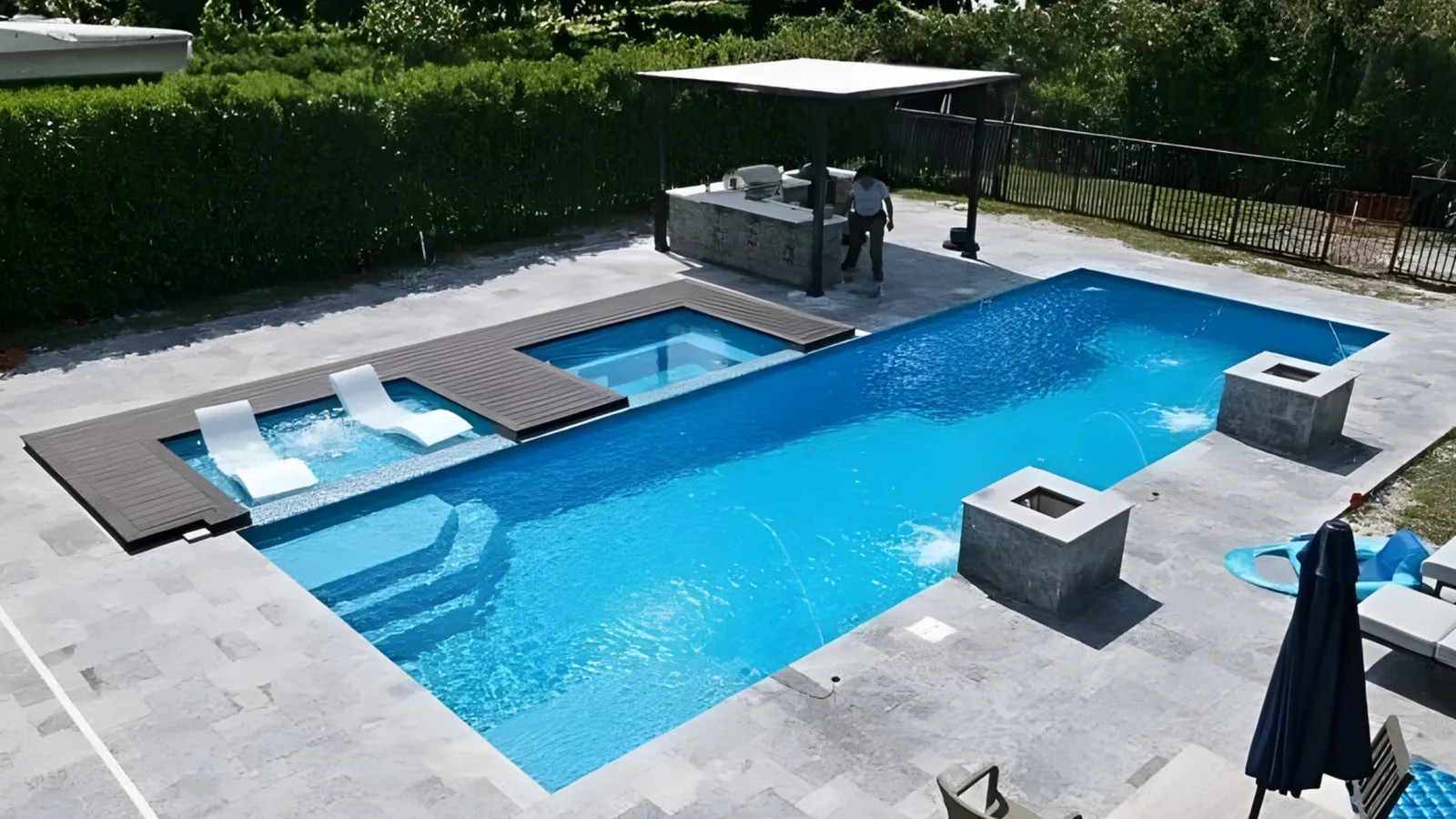 Fiberglass pool installation in Westerville, Ohio